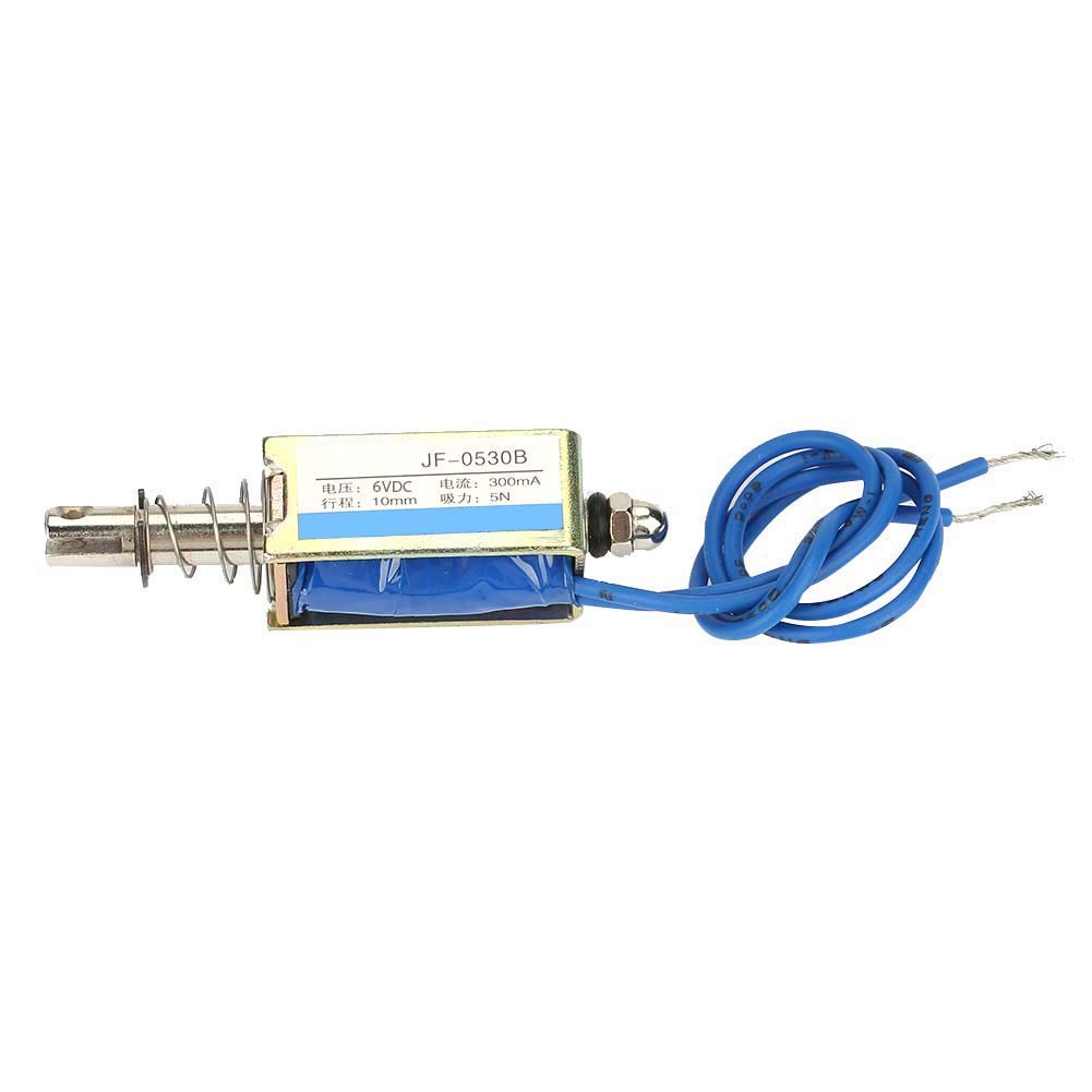 Pull Push Type Solenoid Electromagnet, JF-0530B DC 6/12/24V 300mA 5N Electromagnet Automation Control Linear Solenoid (6V)