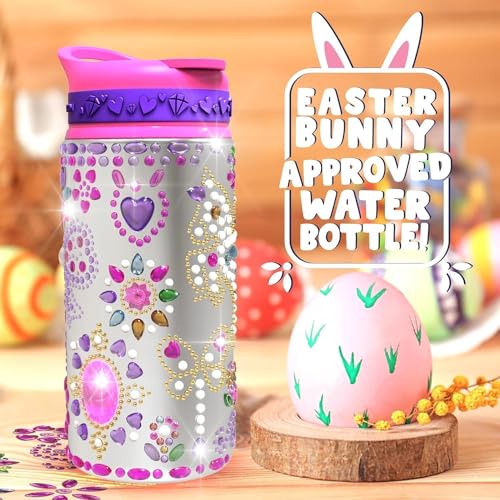 PURPLE LADYBUG Decorate Your Own Water Bottle Craft Kits for Kids - Girls Birthday Presents for Age 6and & Gifts for 10 Year Olds Girls - Arts and Crafts for Kids Age 6-12 & Great 8 Year Old Girl Gifts