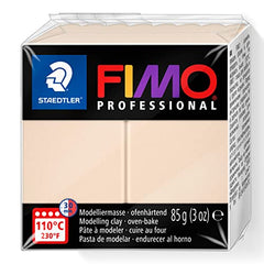 STAEDTLER 8004-44 FIMO Professional Oven-Hardening Polymer Modelling Clay - Beige (1 x 85g Block)