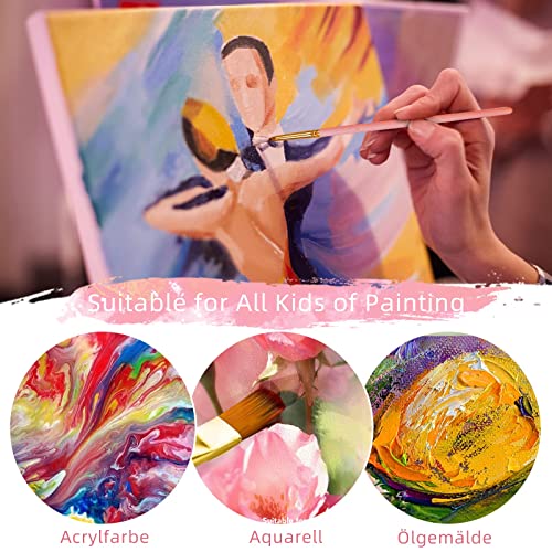 Aniyoo Paint Brushes 20 PCS Nylon Hair Paint Brushes Set for Acrylic Oil Watercolor Gouache Painting Face Paint Brushes for Children and Adults