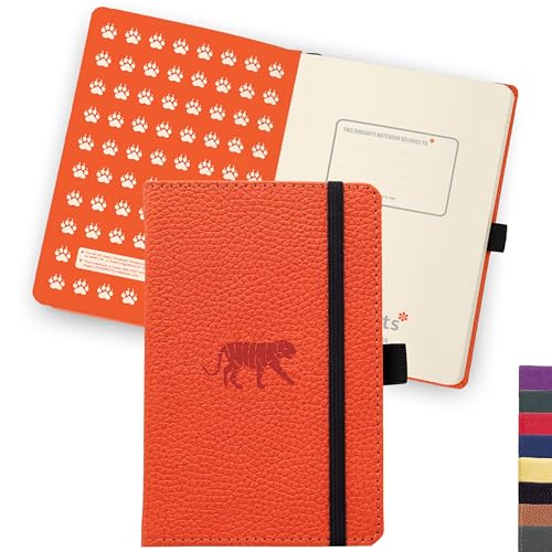 Dingbats* - Wildlife Squared Pocket Notebook A6 - PU Leather Hardcover Journal - Ideal for Work, Travel -Pocket, Elastic Closure, Pen Holder, Bookmark
