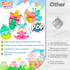 TOANWOD Easter Gifts for Kids Egg Hunt Toys: 30PCS Easter Hen Party Bag Fillers Basket Stuffers - Presents for Children Easter Decorations Kit for Tree Home - Pop Keyring Multi-Item Party Favours