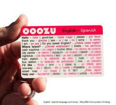 OOOZU Spanish Language Card   Lightweight Credit Card-Sized Spanish Phrasebook Alternative   Essential Words And Phrases For Holidays And Travel To Spain, Madrid, Barcelona