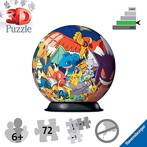 Ravensburger Pokemon 3D Jigsaw Puzzle Ball for Kids Age 6 Years Up - 72 Pieces - No Glue Required - Gifts for Boys and Girls