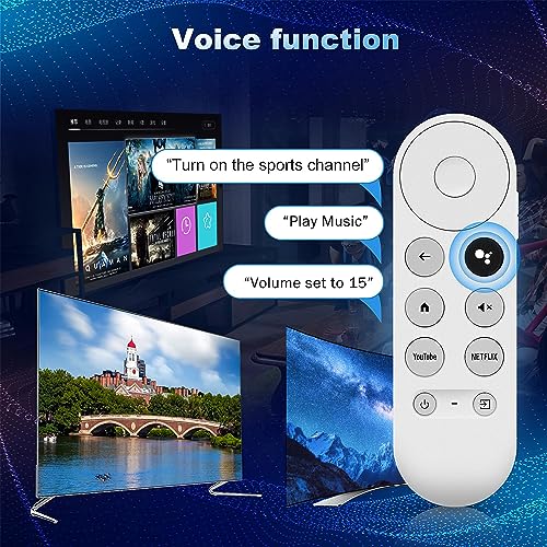 New Replacement Voice Remote Control for Google Chromecast 4k Snow Streaming Media Player, G9N9N Remote Control for Google TV GA01920-US GA01919-US(Remote Control Only)