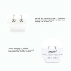 Artskin G23 Titanium Flat Dot Stud Earrings for Women Men Girls Earrings Hypoallergenic Nickel Free 5mm Silver Round Disc Stud Earrings for Sensitive Ears (5mm, Silver)