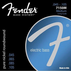 Fender Original 7150 Bass Strings, Pure Nickel, Roundwound, Long Scale, 7150M .045-.105 Gauges, (4)