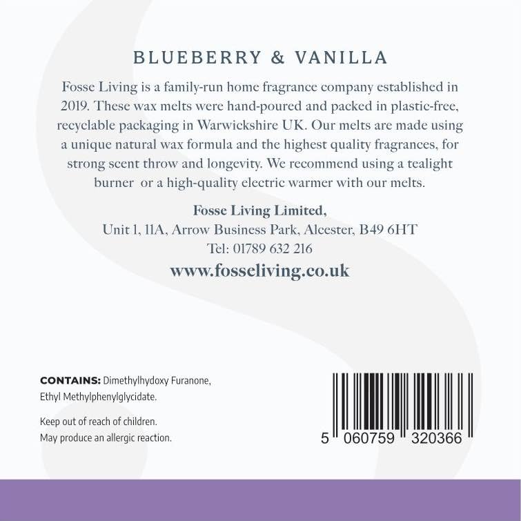 Blueberry and Vanilla Strong Scented Wax Melts 16 Pack - The Gift for Every Occasion – Made in The UK