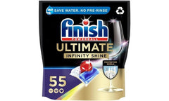 Finish Ultimate Infinity Shine Dishwasher Tablets Bulk, Scent : Fresh, Size : 55 Dishwasher tabs, For Ultimate Clean and Diamond Shine