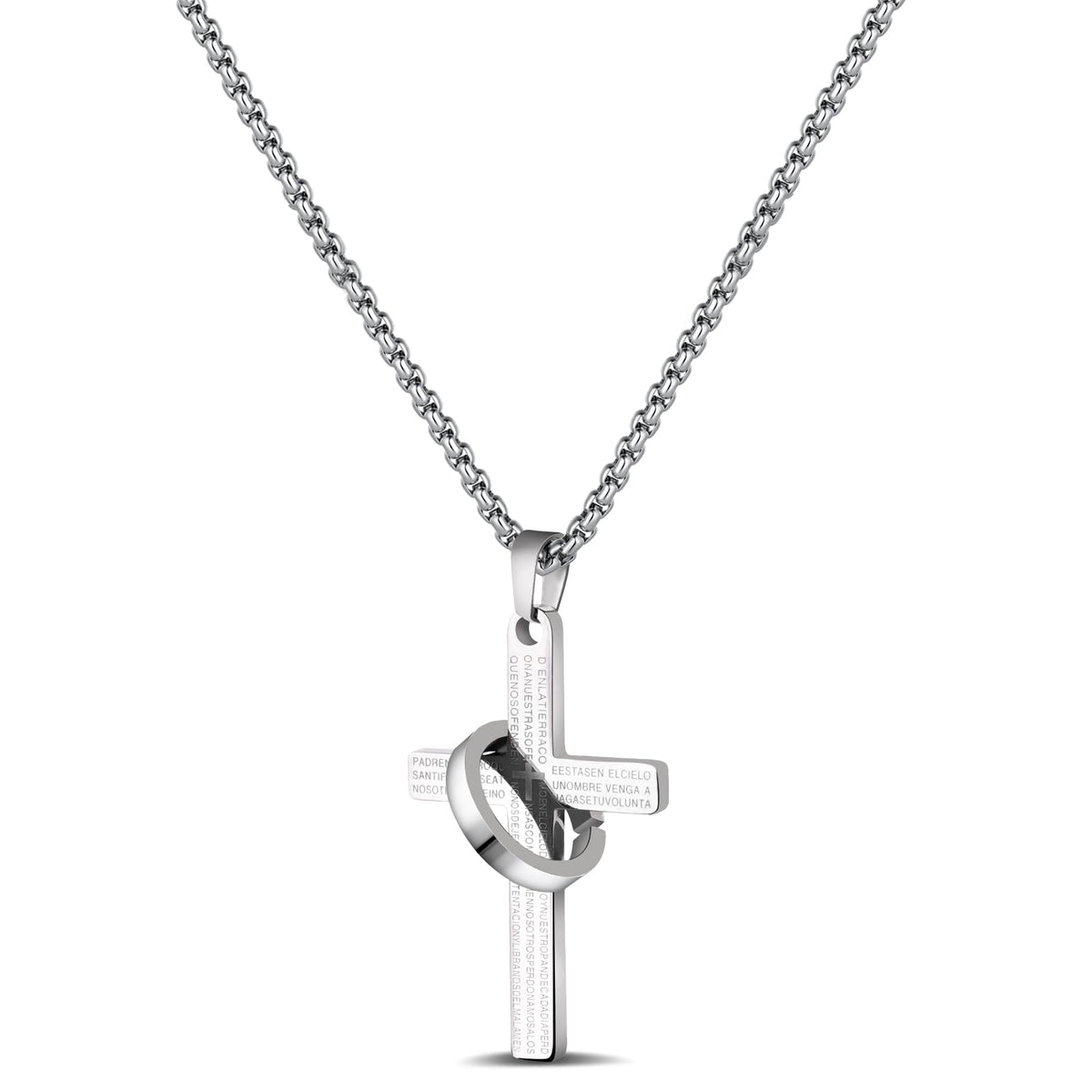 Silver Cross Necklace for Man Cross Pendant Chain Necklace for Women Handmade Necklaces for Gift