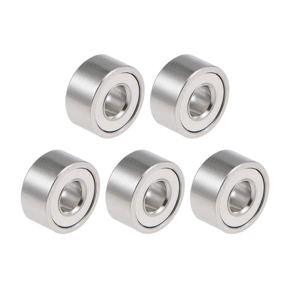 sourcing map 682ZZ Deep Groove Ball Bearings 2mm Inner Dia 5mm OD 2.3mm Bore Double Shielded Chrome Steel Z2 5pcs