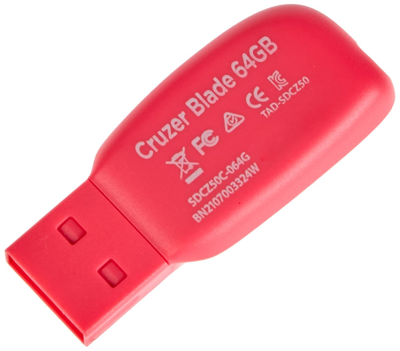 SanDisk SDCZ50C-064G-B35PE 64 GB Cruzer Blade USB 2.0 Flash Drive - Electric Pink