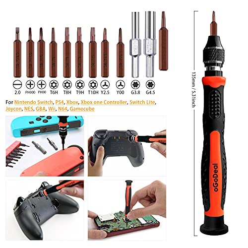 oGoDeal Triwing Screwdriver Set Compatible for Nintendo Switch T6 T8 T9 T10 Torx Security Screwdriver for PS5,PS4, Xbox, Xbox one, Xbox one S Controller, Switch Lite, Joycon,Wii,N64 Repair Tool Kit