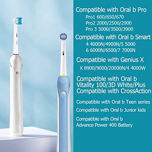 KHBD Toothbrush Head Compatible with Braun Oral b Electric Toothbrush, 16 Packs Replacement Toothbrush Heads-Include 4 Precision Brush, 4 Floss Brush, 4 Deep Cleaning Brush, 4 Sensitive Brush, White