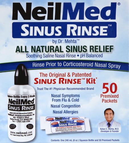 NeilMed Original Sinus Rinse Kit with 60 Premixed Sachets