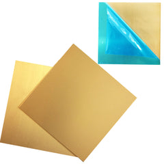 Chudeng BR01-8 2 Pcs Brass Sheet, 6 inch x 6 inch, 20 Gauge(0.81mm) Thickness, No Scratches, Film Attached Brass Plates