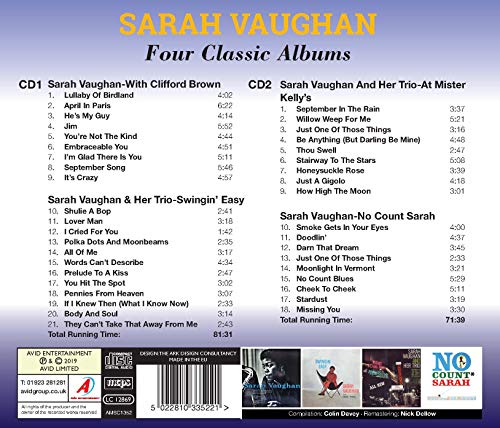 Four Classic Albums (Sarah Vaughan-With Clifford Brown / Swingin' Easy / At Mister Kelly's / No Count Sarah)