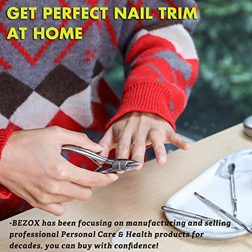 BEZOX Portable Nail Clipper - Toenail Clippers with Surgical Stainless Steel Suitable for Thick Fingernail Toenail