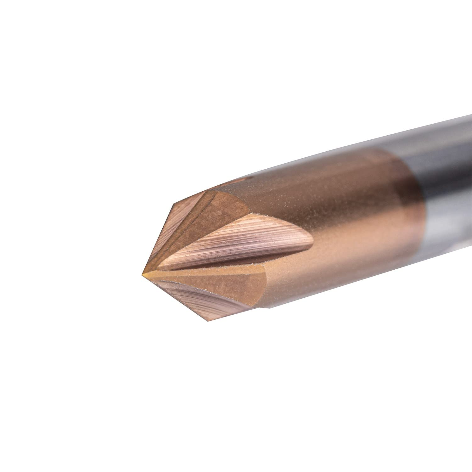 ARMOUR TOOLING - 6mm CNC router v bit - solid carbide (1/4 inch - 0.35mm) 4 flute v bit Carving and Chamfering & Deburring (60 Degree) Suitable for a wide range of materials