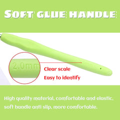 2 mm Crochet Hook, Aluminum Soft Grip Rubber Handle Needles Ergonomic Knitting Needles Crochet Needle for Beginners and Handmade DIY Knitting Crochet (2 mm)