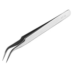 Ainiv Precision Tweezers, Stainless Universal Bent Tip Tweezers, Sewing Machine Tweezers, Non-Magnetic Industrial Tweezers for Craft, Electronics, Soldering, Medical and Experimental Work, Jewelry