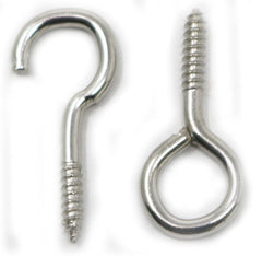 fiXte Screw in Hooks and Eyes Net Wire Curtain Screws 10 x Hooks and 10 x Eyes 25mm (Pack of 40)