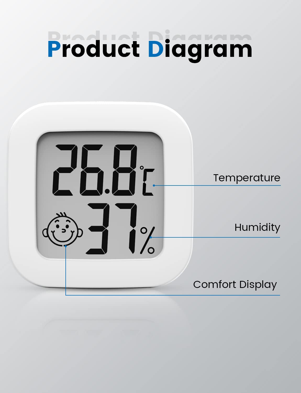 Mini Digital Indoor Thermometer Hygrometer High Accuracy Temperature Monitor Humidity Meter Thermo Hygrometer Comfort Level Indicator