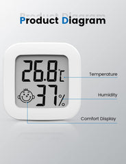 Mini Digital Indoor Thermometer Hygrometer High Accuracy Temperature Monitor Humidity Meter Thermo Hygrometer Comfort Level Indicator