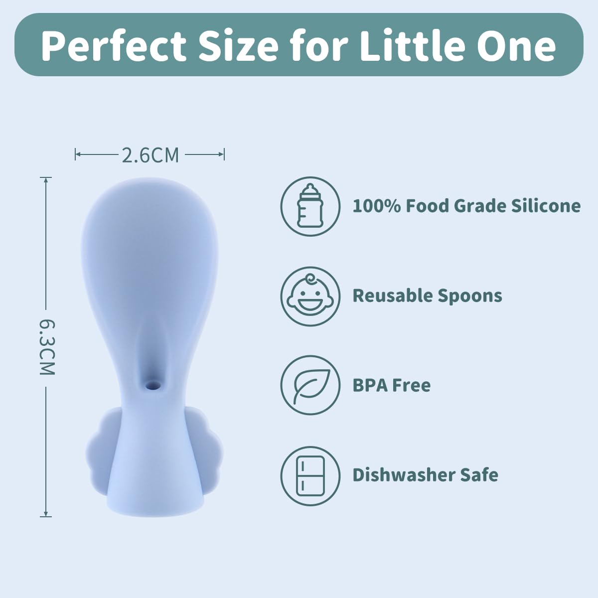 MUQZI Baby Food Pouch Silicone Spoon - Squeeze Spoons Feeding Set, Reusable Baby Weaning Spoon, Self-Feeding Spoon for Babies, 4 Colors