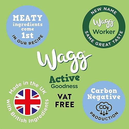 Wagg Active Goodness Complete Dry Adult Dog Food Chicken & Veg 1kg (Pack of 5) - For All Active Working Dog Breeds