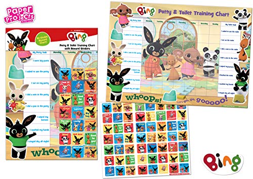 Paper Projects 01.70.30.014 Bing Potty & Training Reward Chart and Reusable Stickers, 29.7cm x 42cm