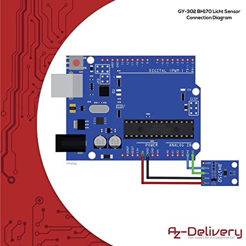 AZDelivery GY-302 BH170 Light/Brightness Sensor Compatible with Arduino and Raspberry Pi Including E-Book!