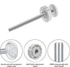 4 Pack M10 (10mm) Baby Gate Threaded Spindle Rod Replacement Screw Bolts Kit for Baby & Pet Pressure Mounted Safety Gates Wall Mounting Accessories Adapter Bolts (White)