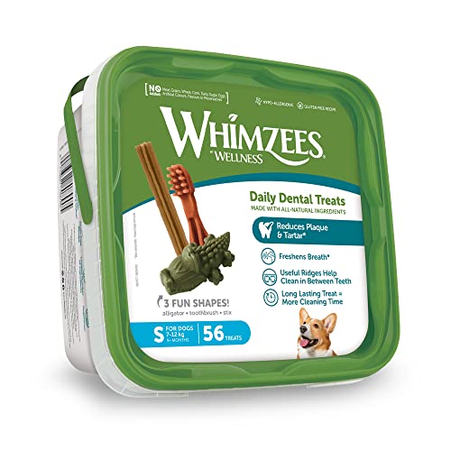 WHIMZEES ByWellness Variety Box, Mixed Shapes, Natural and Grain-Free Dog Chews, Dog Dental Sticks for Small Breeds, S (Pack of 56)