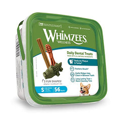 WHIMZEES ByWellness Variety Box, Mixed Shapes, Natural and Grain-Free Dog Chews, Dog Dental Sticks for Small Breeds, S (Pack of 56)