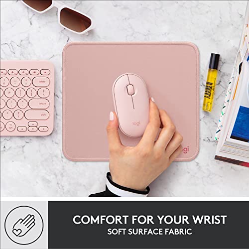 Logitech Mouse Pad - Studio Series, Computer Mouse Mat with Anti-slip Rubber Base, Easy Gliding, Spill-Resistant Surface, Durable Materials, Portable, in a Fresh Modern Design - Pink