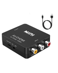 ABLEWE RCA to HDMI Adapter,AV to HDMI Converter, 1080P Mini RCA Composite CVBS Video Audio Converter Adapter Supporting PAL/NTSC for TV/PC/ PS2/PS3/ STB/Xbox VHS/VCR/Blue-Ray DVD Players