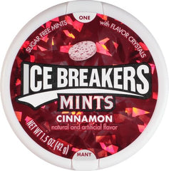 ICE BREAKERS CINNAMON SUGAR FREE MINTS 1 x 42g TUB AMERICAN IMPORT