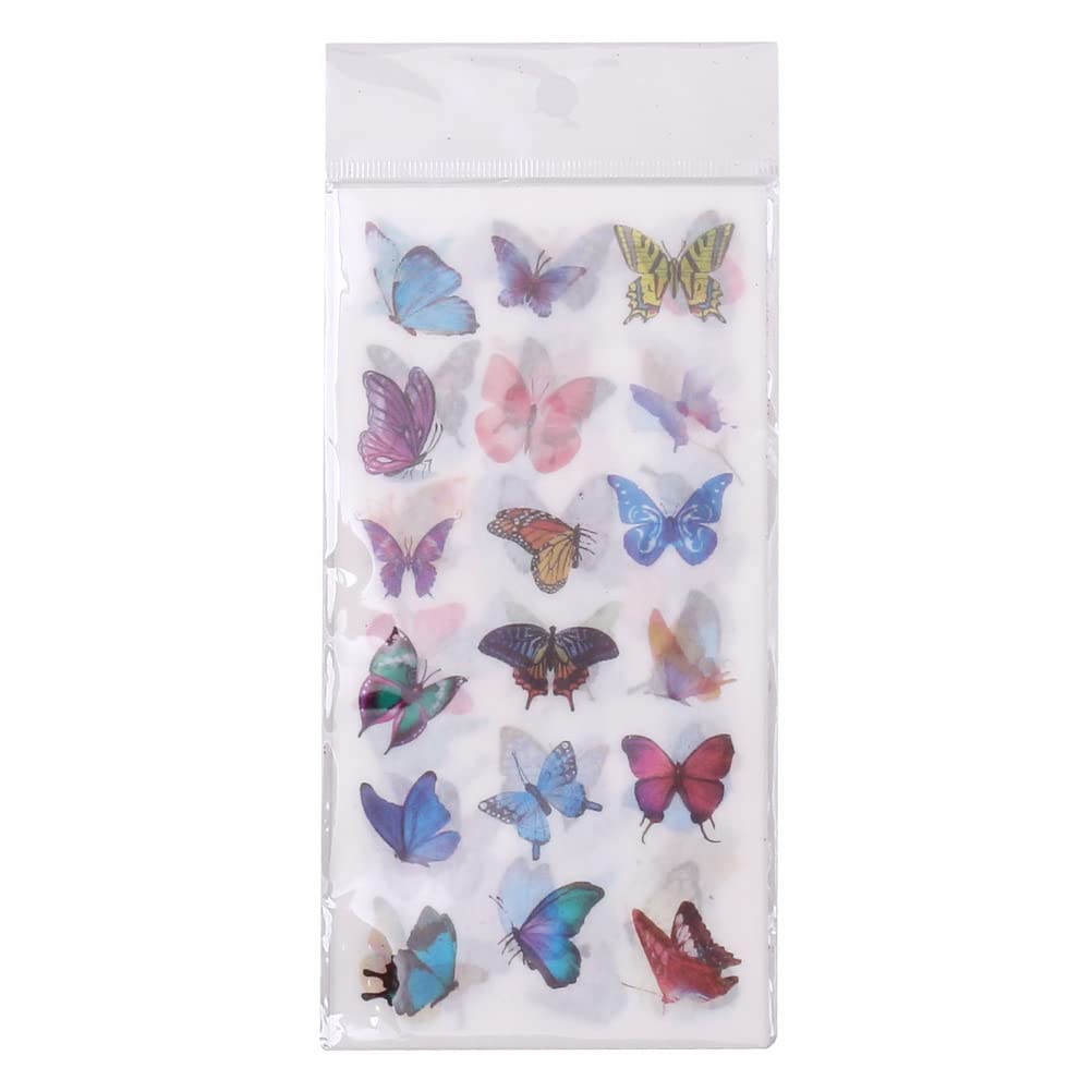 nuoshen Small Butterfly Stickers, 12 Sheets Romantic Easy Self-Adhesive Note Paper Stickers with Multi Color Butterflies Decals for Kids Scarpbooking Crafts Letters Notebook