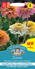 Mr Fothergill’s Seeds Ltd Zinnia Peaches & Cream Mixed Flower Seeds, Pink/White/Salmon