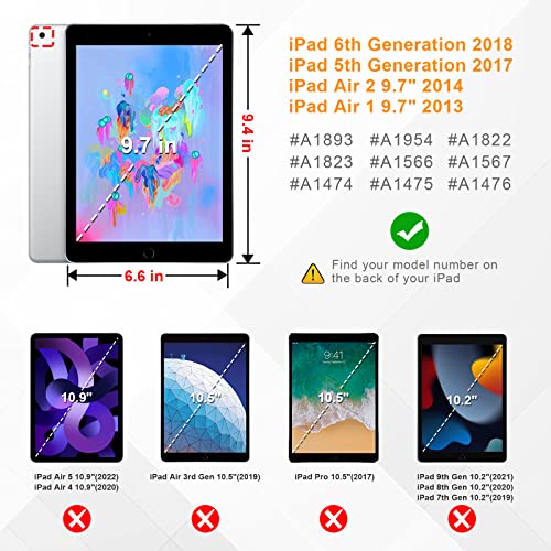 FINTIE Case Compatible with iPad 6th/5th Generation/Air 2/Air 1(9.7-inch, 2018/2017/2014/2013 Model)- Ultra Slim Standing Cover, with Auto Wake/Sleep, Jungle Night