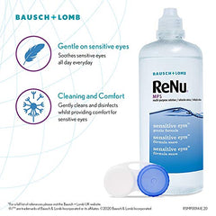 ReNu Multi-Purpose Contact Lens Solution 240 ml - For Soft Contact Lenses for Comfortable Wear, Gentle on Sensitive Eyes, Clean, Disinfect, Rinse, Lubricate and Store your Lenses, Lens Case Included