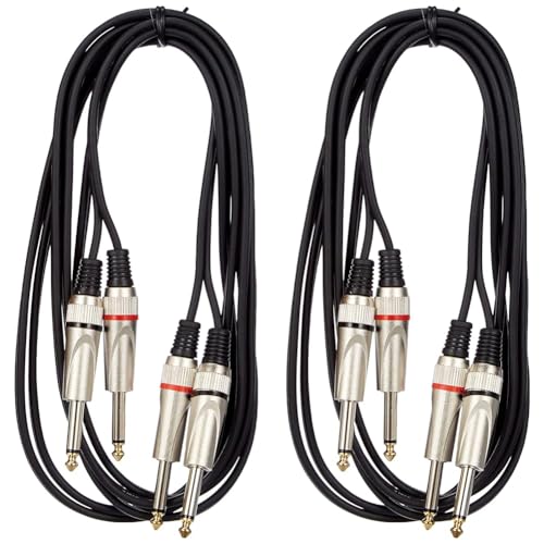 Stagg STC3P Phone Plug - Phone Plug Audio Twin Cable - 3m (Pack of 2)