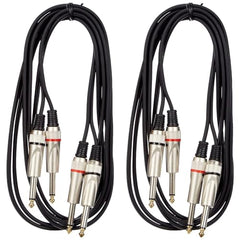 Stagg STC3P Phone Plug - Phone Plug Audio Twin Cable - 3m (Pack of 2)