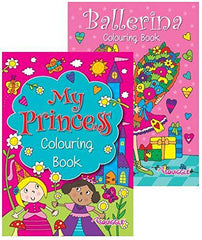 Squiggle Girls My Princess & Ballerina A4 Colouring Books - Set of 2, Great Gift Set