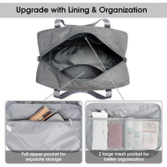 for Ryanair Airlines Cabin Bag 40X20X25 Underseat Foldable Travel Duffel Bag Holdall Tote Overnight Carry on Luggage for Women and Men 20L (Grey)