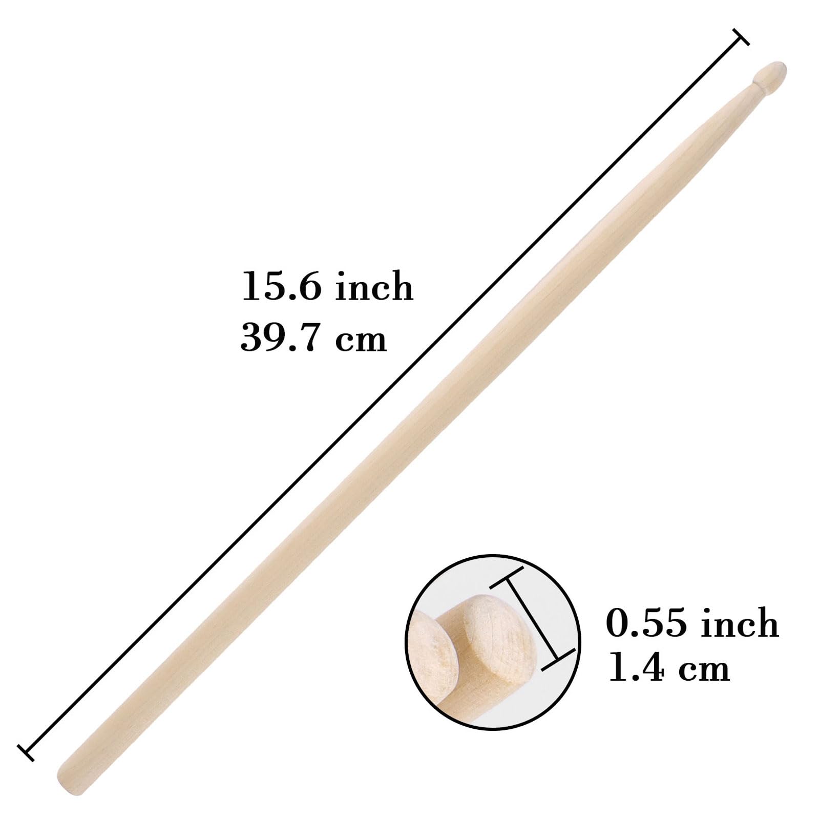 Aopoy 2 Pairs Drum sticks 7A, Classic Maple Wood Drumsticks, Wood Tip Drumstick, for Adults Kids and Beginners