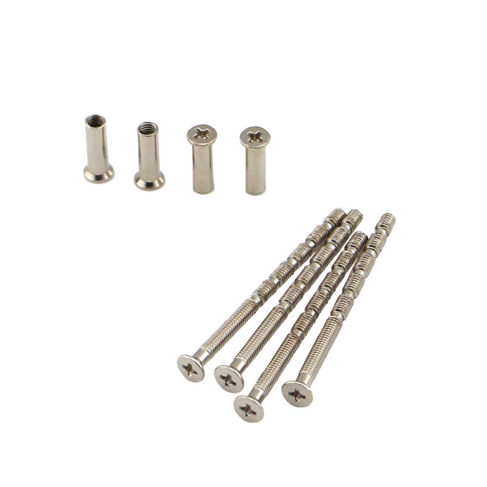 4 Piece Universal M4 Screw Connecting Bolts & Sleeves for Door Handle Roses and ESCUTCHEONS Nickel Color