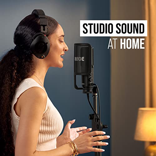 RØDE NT-USBand Professional-Grade USB Microphone for Recording Exceptional Audio Directly to a Computer or Mobile Device , black