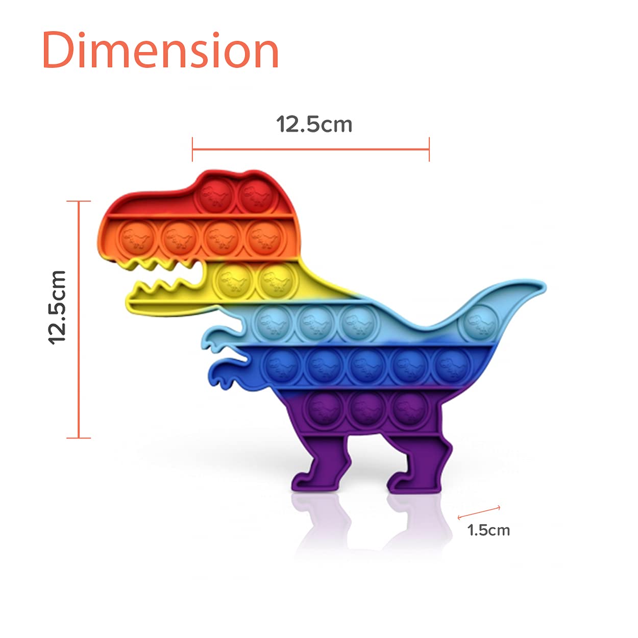 SafeHaven Dinosaur Pop it Fidget Toy   Rainbow Pop it Dinosaur   Sensory Toys for Autism   Push Pop Dinosaur Fidget Toy   Dinosaur Poppet Fidget Toy - Fun for the whole family! (Dinosaur)